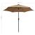 Umbrelă de soare cu LED-uri, stâlp din aluminiu, taupe, 300 cm GartenMobel Dekor