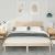 Cadru de pat cu headboard Maro 140 x 200 cm Lemn de brad solid GartenMobel Dekor