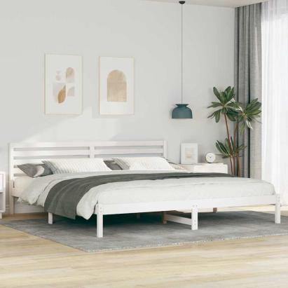 Cadru de pat cu headboard Alb 180 x 210 cm Lemn de brad solid GartenMobel Dekor