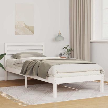 Cadru de pat cu headboard Alb 90 x 220 cm Lemn de brad solid GartenMobel Dekor