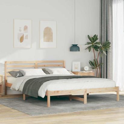 Cadru de pat cu headboard Ajustabil Maro 160 x 220 cm Lemn de brad solid GartenMobel Dekor