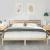 Cadru de pat cu headboard Maro 200 x 200 cm Lemn de brad GartenMobel Dekor