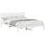 Cadru de pat cu headboard Alb Dublu Standard Lemn de brad GartenMobel Dekor