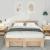 Cadru de pat cu headboard Maro 140 x 200 cm Lemn de brad solid GartenMobel Dekor