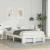 Cadru de pat cu headboard Alb 120 x 200 cm Lemn de brad GartenMobel Dekor