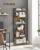 VASAGLE Biblioteca 60x24x186 cm, 6 rafturi, stil industrial, PAL si otel, maro rustic-negru Household NewTrend