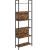 VASAGLE Biblioteca 60x24x186 cm, 6 rafturi, stil industrial, PAL si otel, maro rustic-negru Household NewTrend