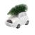 Figurina ceramica ornamentala, masina cu brad, iluminata led MultiMark GlobalProd