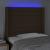 Tăblie de pat cu LED, maro închis, 93x16x118/128 cm, textil GartenMobel Dekor