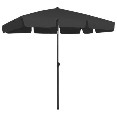 Umbrelă de soare de plajă, negru, 200x125 cm GartenMobel Dekor