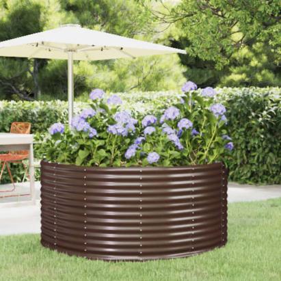Jardinieră, maro, 140x140x68 cm, oțel vopsit electrostatic GartenMobel Dekor