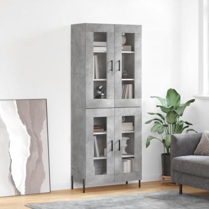 Dulap înalt, gri beton, 69,5x34x180, lemn compozit GartenMobel Dekor