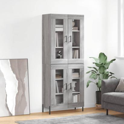 Dulap înalt, gri sonoma, 69,5x34x180 cm, lemn compozit GartenMobel Dekor