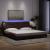 Cadru de pat cu lumini LED, maro închis, 200x200 cm, textil GartenMobel Dekor