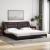 Cadru de pat cu lumini LED, maro închis, 200x200 cm, textil GartenMobel Dekor