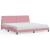 Cadru de pat cu lumini LED, roz, 200x200 cm, catifea GartenMobel Dekor