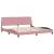Cadru de pat cu lumini LED, roz, 200x200 cm, catifea GartenMobel Dekor