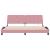 Cadru de pat cu lumini LED, roz, 200x200 cm, catifea GartenMobel Dekor