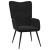 Scaun de relaxare, negru, catifea GartenMobel Dekor
