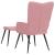 Scaun de relaxare cu taburet, roz, catifea GartenMobel Dekor