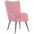 Scaun de relaxare cu taburet, roz, catifea GartenMobel Dekor