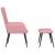 Scaun de relaxare cu taburet, roz, catifea GartenMobel Dekor