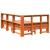 Pat cu bibliotecă fără saltea, maro, 120x200 cm, lemn masiv pin GartenMobel Dekor