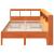 Pat cu bibliotecă fără saltea, maro, 120x200 cm, lemn masiv pin GartenMobel Dekor