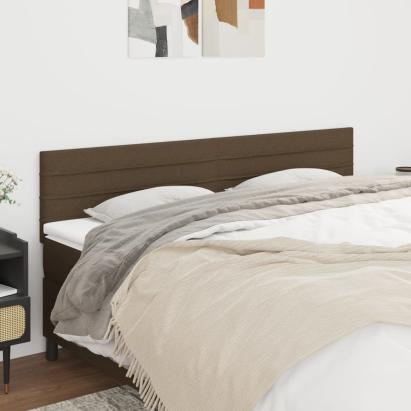 Tăblii de pat, 2 buc, maro închis, 90x5x78/88 cm, textil GartenMobel Dekor