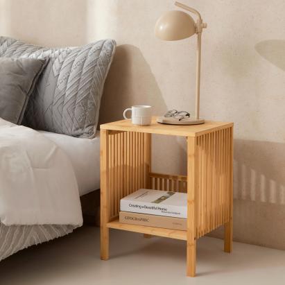 Masuta Varde 50x38,5x33cm bambus natur [en.casa] HausGarden Leisure