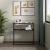 Masa consola Kuhmo 80x80x30cm metal negru cu raft [en.casa] HausGarden Leisure