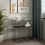 Masa consola Kuhmo 80x80x30cm metal negru cu raft [en.casa] HausGarden Leisure
