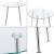 Masa, en.casa, PXXM-0107 Humppila, 75 x 87 cm, sticla, otel, transparent, crom, forma rotunda HausGarden Leisure