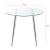 Masa, en.casa, PXXM-0107 Humppila, 75 x 87 cm, sticla, otel, transparent, crom, forma rotunda HausGarden Leisure