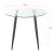 Masa, en.casa, PXXM-0106 Humppila, 75 x 87 cm, sticla, otel, transparent negru, forma rotunda HausGarden Leisure