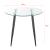 Masa, en.casa, PXXM-0102 Humppila, 75 x 80 cm, sticla, otel, transparent negru, forma rotunda HausGarden Leisure