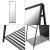Oglinda de podea, en.casa, PXIT-0153 Ruffano, 160 x 44 x 59,5 cm, metal negru, reglabila, cu raft HausGarden Leisure