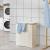 Cos rufe, en.casa, Rusko, 69 x 57 x 37 cm, 140 L, bambus, poliester, bej, cu 3 saci detasabili HausGarden Leisure