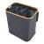 Cos rufe, en.casa, Rusko, 69 x 57 x 37 cm, 140 L, bambus, poliester, gri inchis, cu 3 saci detasabili HausGarden Leisure