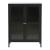 Comoda, en.casa, PXSL-0154 Sakyla, 84 x 64 x 35 cm, otel, sticla, negru, cu 2 usi HausGarden Leisure