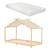 Pat copii, en.casa, PXSD-0002 Brome HKSM, 200 x 90 cm, brad, spuma rece, natur, cu saltea HausGarden Leisure