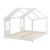 Pat casuta copii design semi deschis Tostedt 140x200 cm brad alb [en.casa] HausGarden Leisure