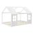 Pat casuta copii design semi deschis Tostedt 140x200 cm brad alb [en.casa] HausGarden Leisure