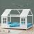 Pat casuta copii design semi deschis Tostedt 140x200 cm brad alb [en.casa] HausGarden Leisure