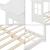 Pat casuta copii design semi deschis Tostedt 140x200 cm brad alb [en.casa] HausGarden Leisure