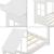 Pat casuta copii design semi deschis Tostedt 90x200 cm brad alb [en.casa] HausGarden Leisure
