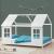 Pat casuta copii design semi deschis Tostedt 90x200 cm brad alb [en.casa] HausGarden Leisure