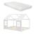 Pat copii, en.casa, PXSD-0008 Tostedt HKSM, 200 x 140 cm, brad, spumare rece, alb,200 kg, cu saltea, design semideschis casuta HausGarden Leisure