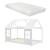 Pat copii, en.casa, PXSD-0006 Tostedt HKSM, 200 x 90 cm, brad, spumare rece, alb,150 kg, cu saltea, design semideschis casuta HausGarden Leisure