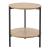 Masuta, en.casa, PXXM-0074 Kuopio, 50 x 40 cm, metal, mdf, negru, efect lemn, forma rotunda, cu raft inferior HausGarden Leisure